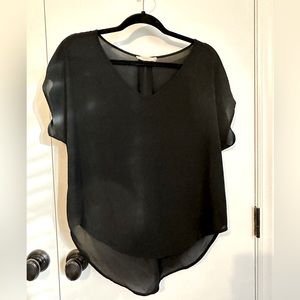Small/ Medium Lush brand sheer black top, shorter in the front longer in back.